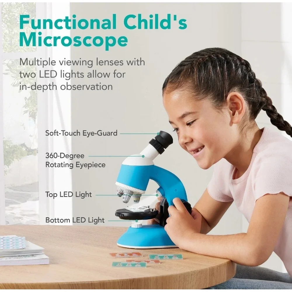 Best Choice Products 30-Piece STEM Kids Microscope Science Kit 100x 600x 1200x